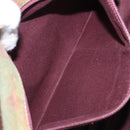 CHANEL Embroidery Graffiti Shoulder Bag Canvas Leather Khaki CC Auth 121519SV-23