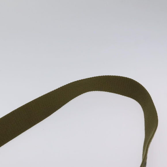 CHANEL Embroidery Graffiti Shoulder Bag Canvas Leather Khaki CC Auth 121519SV