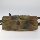 CHANEL Embroidery Graffiti Shoulder Bag Canvas Leather Khaki CC Auth 121519SV-5