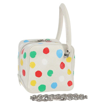 LOUIS VUITTON Monogram Yayoi Kusama Square bag Hand Bag White LV Auth 121522M