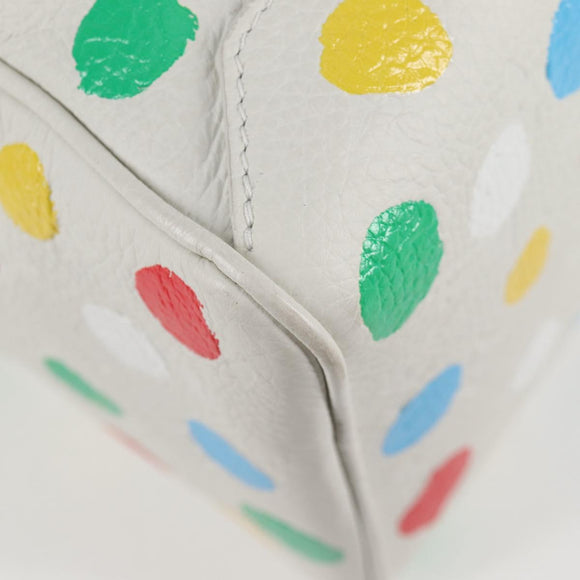 LOUIS VUITTON Monogram Yayoi Kusama Square bag Hand Bag White LV Auth 121522SAM