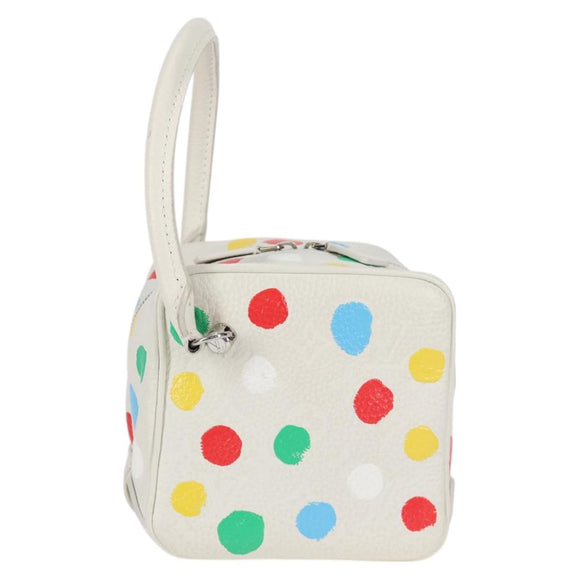LOUIS VUITTON Monogram Yayoi Kusama Square bag Hand Bag White LV Auth 121522SAM