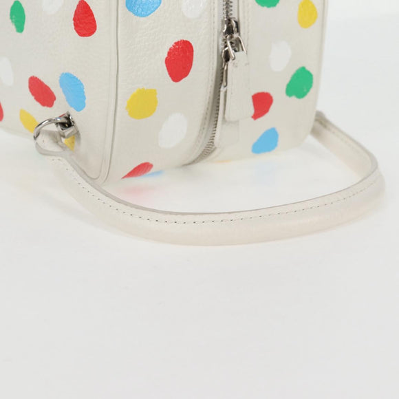 LOUIS VUITTON Monogram Yayoi Kusama Square bag Hand Bag White LV Auth 121522SAM