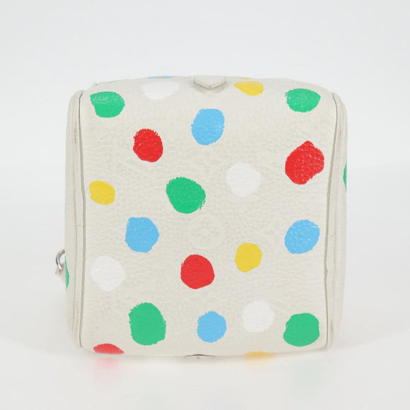 LOUIS VUITTON Monogram Yayoi Kusama Square bag Hand Bag White LV Auth 121522SAM
