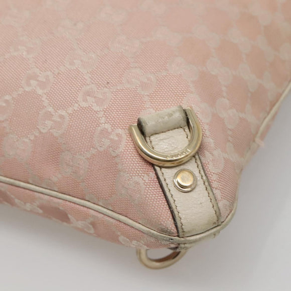 GUCCI GG Canvas Shoulder Bag Gold Pink 131326 Auth 121544