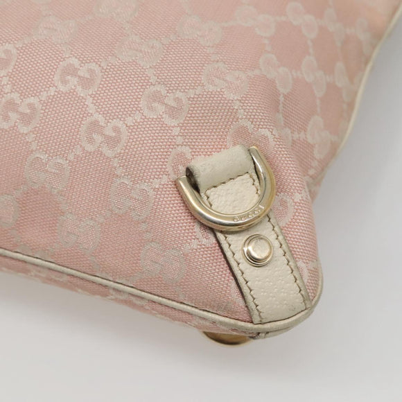 GUCCI GG Canvas Shoulder Bag Gold Pink 131326 Auth 121544