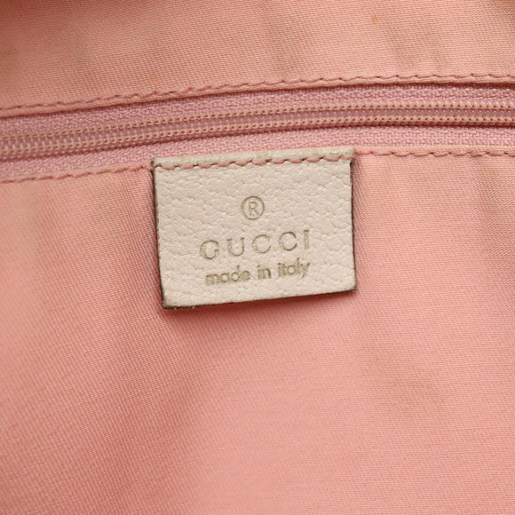 GUCCI GG Canvas Shoulder Bag Gold Pink 131326 Auth 121544