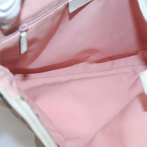GUCCI GG Canvas Shoulder Bag Gold Pink 131326 Auth 121544