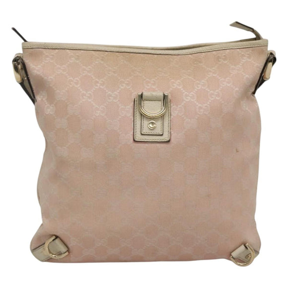 GUCCI GG Canvas Shoulder Bag Gold Pink 131326 Auth 121544