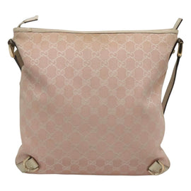 GUCCI GG Canvas Shoulder Bag Gold Pink 131326 Auth 121544 - 0