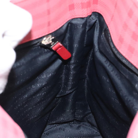 BURBERRY Nova Check Shoulder Bag Canvas Red Auth 121545