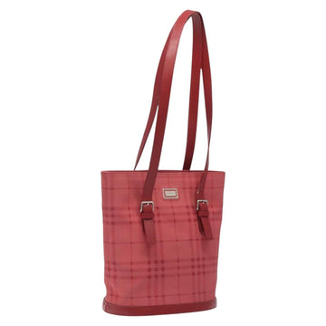 BURBERRY Nova Check Shoulder Bag Canvas Red Auth 121545