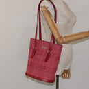 BURBERRY Nova Check Shoulder Bag Canvas Red Auth 121545-21