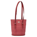 BURBERRY Nova Check Shoulder Bag Canvas Red Auth 121545-2