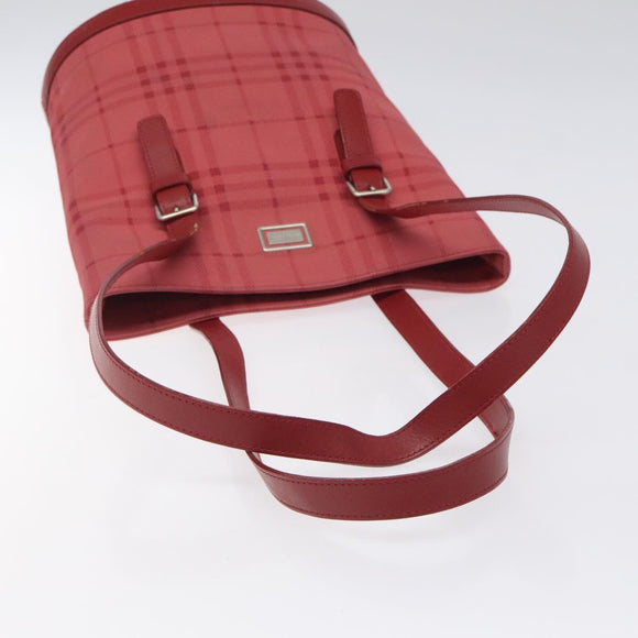 BURBERRY Nova Check Shoulder Bag Canvas Red Auth 121545