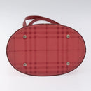 BURBERRY Nova Check Shoulder Bag Canvas Red Auth 121545-9