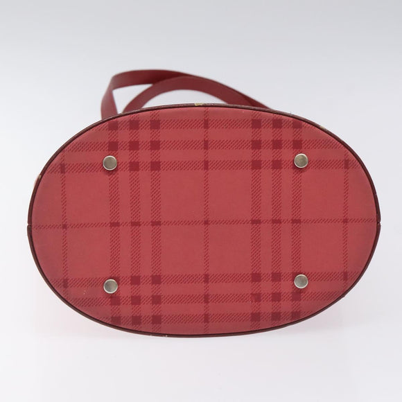BURBERRY Nova Check Shoulder Bag Canvas Red Auth 121545