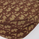Christian Dior Trotter Canvas Shoulder Bag Red Gold Auth 121548-10