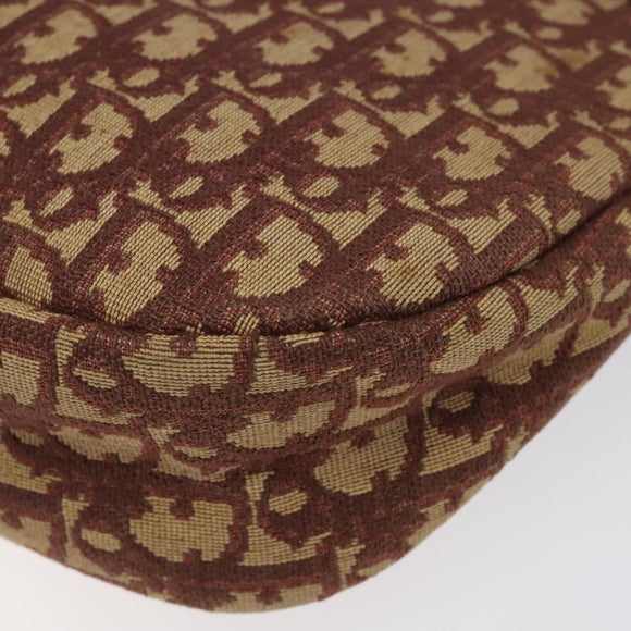 Christian Dior Trotter Canvas Shoulder Bag Red Gold Auth 121548