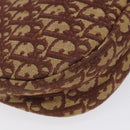 Christian Dior Trotter Canvas Shoulder Bag Red Gold Auth 121548-13