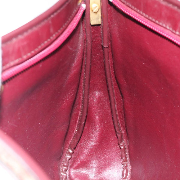 Christian Dior Trotter Canvas Shoulder Bag Red Gold Auth 121548