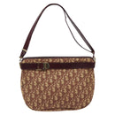 Christian Dior Trotter Canvas Shoulder Bag Red Gold Auth 121548-2