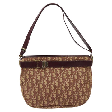 Christian Dior Trotter Canvas Shoulder Bag Red Gold Auth 121548 - 0