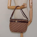 Christian Dior Trotter Canvas Shoulder Bag Red Gold Auth 121548-20