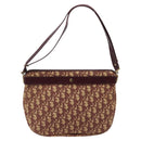 Christian Dior Trotter Canvas Shoulder Bag Red Gold Auth 121548-3