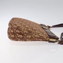 Christian Dior Trotter Canvas Shoulder Bag Red Gold Auth 121548-4