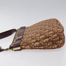 Christian Dior Trotter Canvas Shoulder Bag Red Gold Auth 121548-4