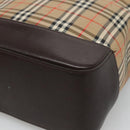 BURBERRY Nova Check Tote Bag Canvas Beige Gold Auth 121552-9