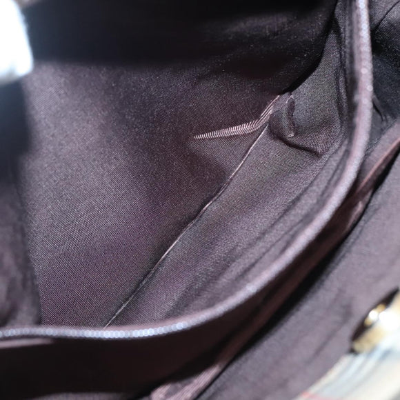 BURBERRY Nova Check Tote Bag Canvas Beige Gold Auth 121552