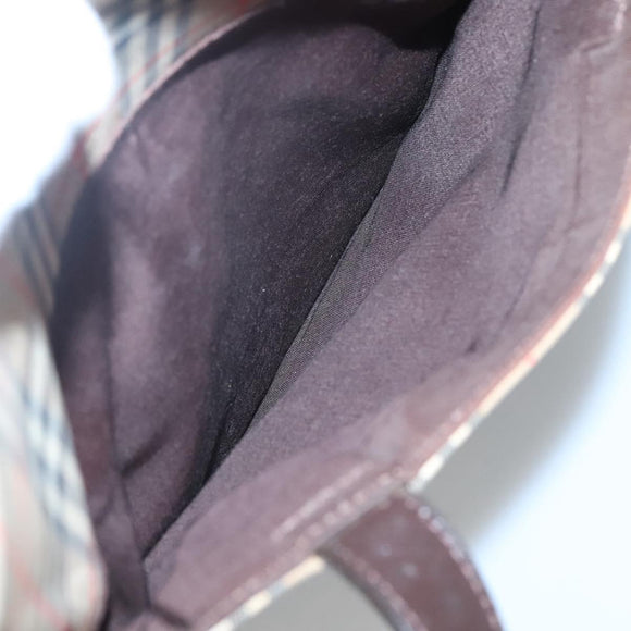 BURBERRY Nova Check Tote Bag Canvas Beige Gold Auth 121552