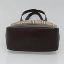 BURBERRY Nova Check Tote Bag Canvas Beige Gold Auth 121552-5