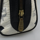 MCM Logogram Vicetos Hand Bag PVC Leather 2way White Gold Auth 121553-10