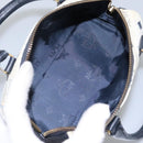 MCM Logogram Vicetos Hand Bag PVC Leather 2way White Gold Auth 121553-11