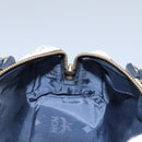 MCM Logogram Vicetos Hand Bag PVC Leather 2way White Gold Auth 121553-18