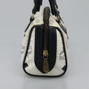 MCM Logogram Vicetos Hand Bag PVC Leather 2way White Gold Auth 121553-4