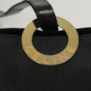 CELINE Shoulder Bag Canvas Black Gold Auth 121554-17
