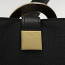 CELINE Shoulder Bag Canvas Black Gold Auth 121554-10
