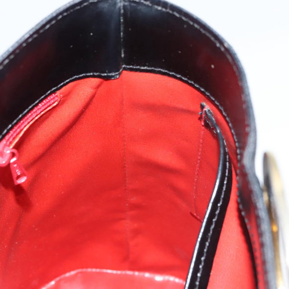 CELINE Shoulder Bag Canvas Black Gold Auth 121554