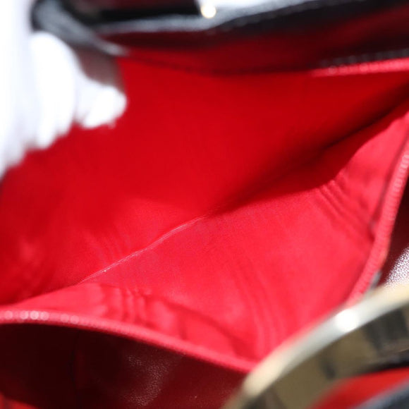 CELINE Shoulder Bag Canvas Black Gold Auth 121554