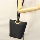 CELINE Shoulder Bag Canvas Black Gold Auth 121554-24