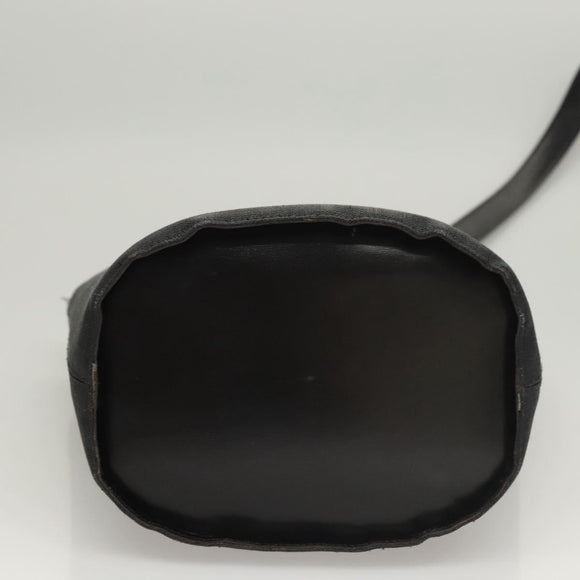 CELINE Shoulder Bag Canvas Black Gold Auth 121554