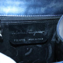 Salvatore Ferragamo Hand Bag Patent leather Blue Silver Auth 121557-12