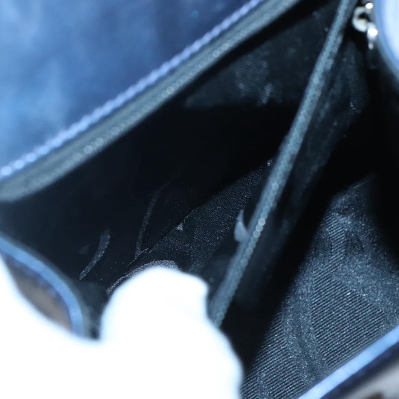 Salvatore Ferragamo Hand Bag Patent leather Blue Silver Auth 121557