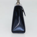 Salvatore Ferragamo Hand Bag Patent leather Blue Silver Auth 121557-3