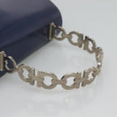 Salvatore Ferragamo Hand Bag Patent leather Blue Silver Auth 121557-7