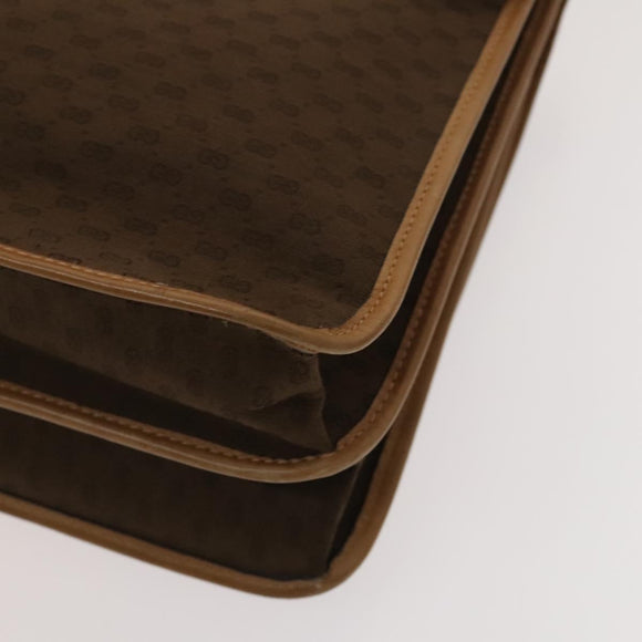 GUCCI Micro GG Canvas Hand Bag 2way Brown Gold Auth 121561